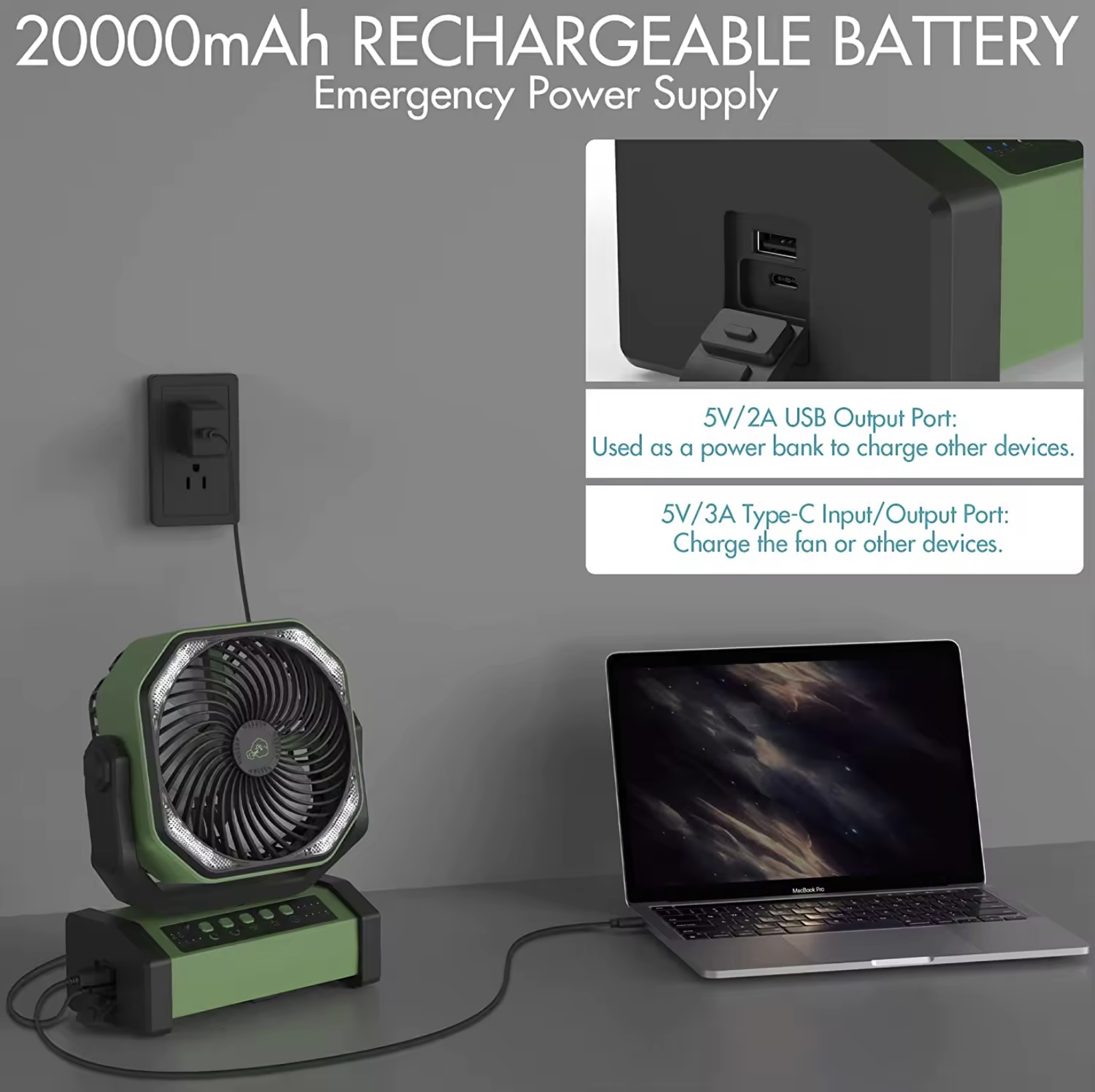 Rechargeable Camping Fan
